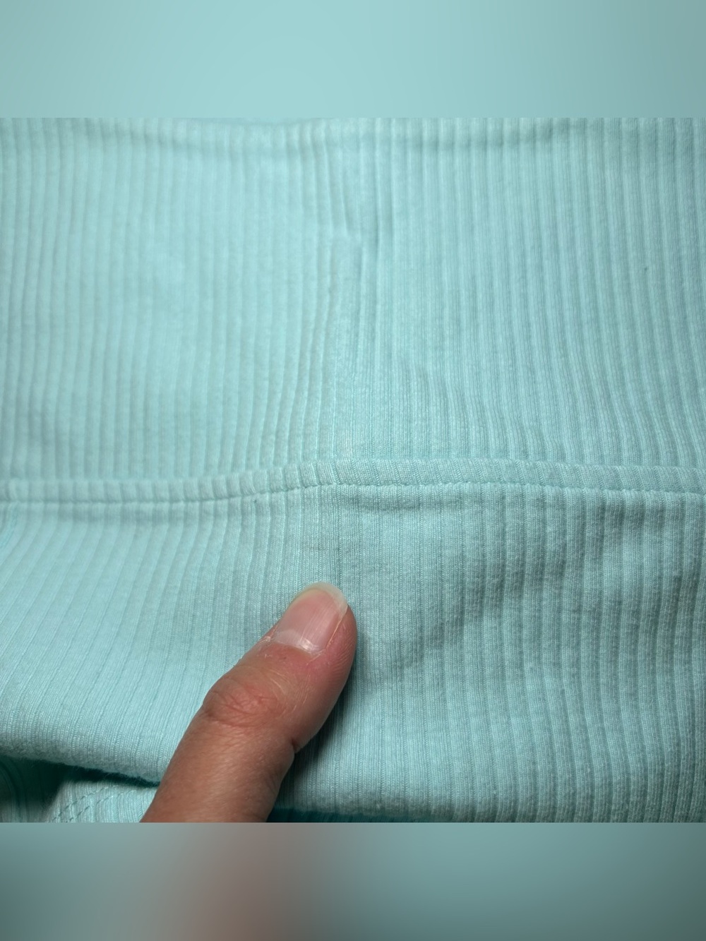 American Eagle Light Blue Ribbed Square Neck Crop Tank Top XS - Picture 3 of 5